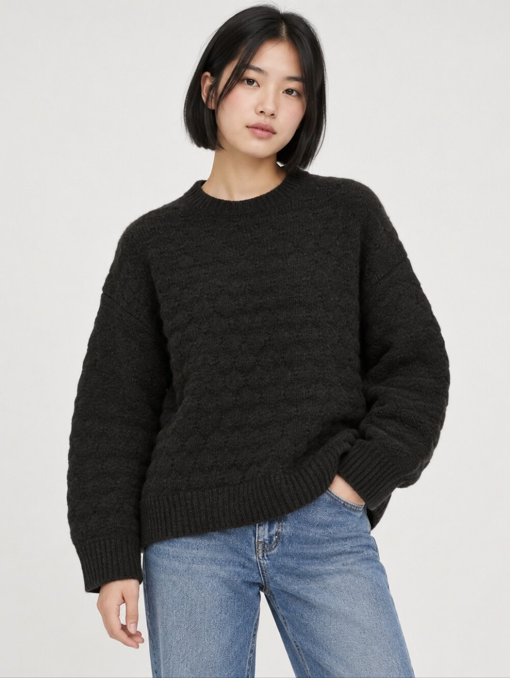 Zadig & Voltaire bubble knit textured oversize chunky sweater alpaca blend sz M